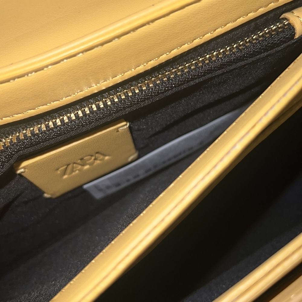 Zara πππYellow Flap Mini City Bag - NWT - Picture 9 of 13